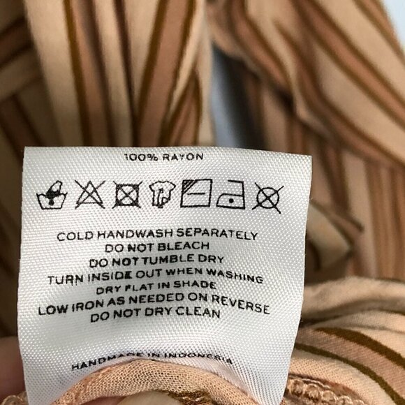 Faithfull the Brand Baia Striped Shirt Dress Large Brown - Picture 4 of 5